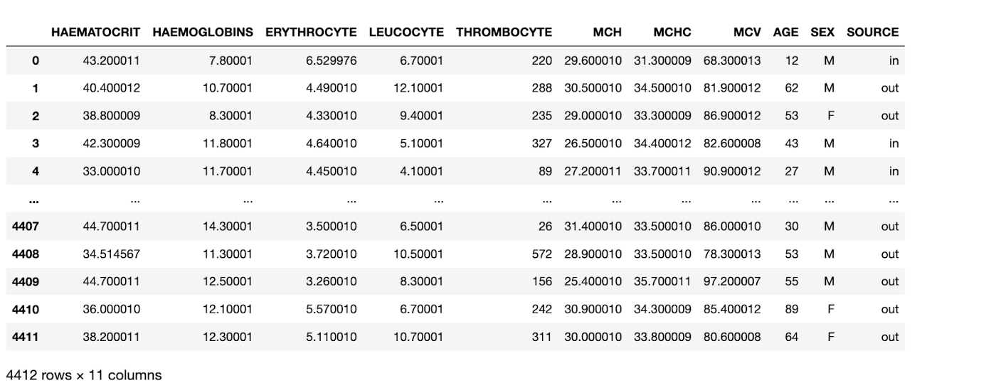 dataframe visualisation